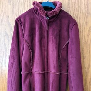 NWT Liz Claiborne sz L coat, Berry color